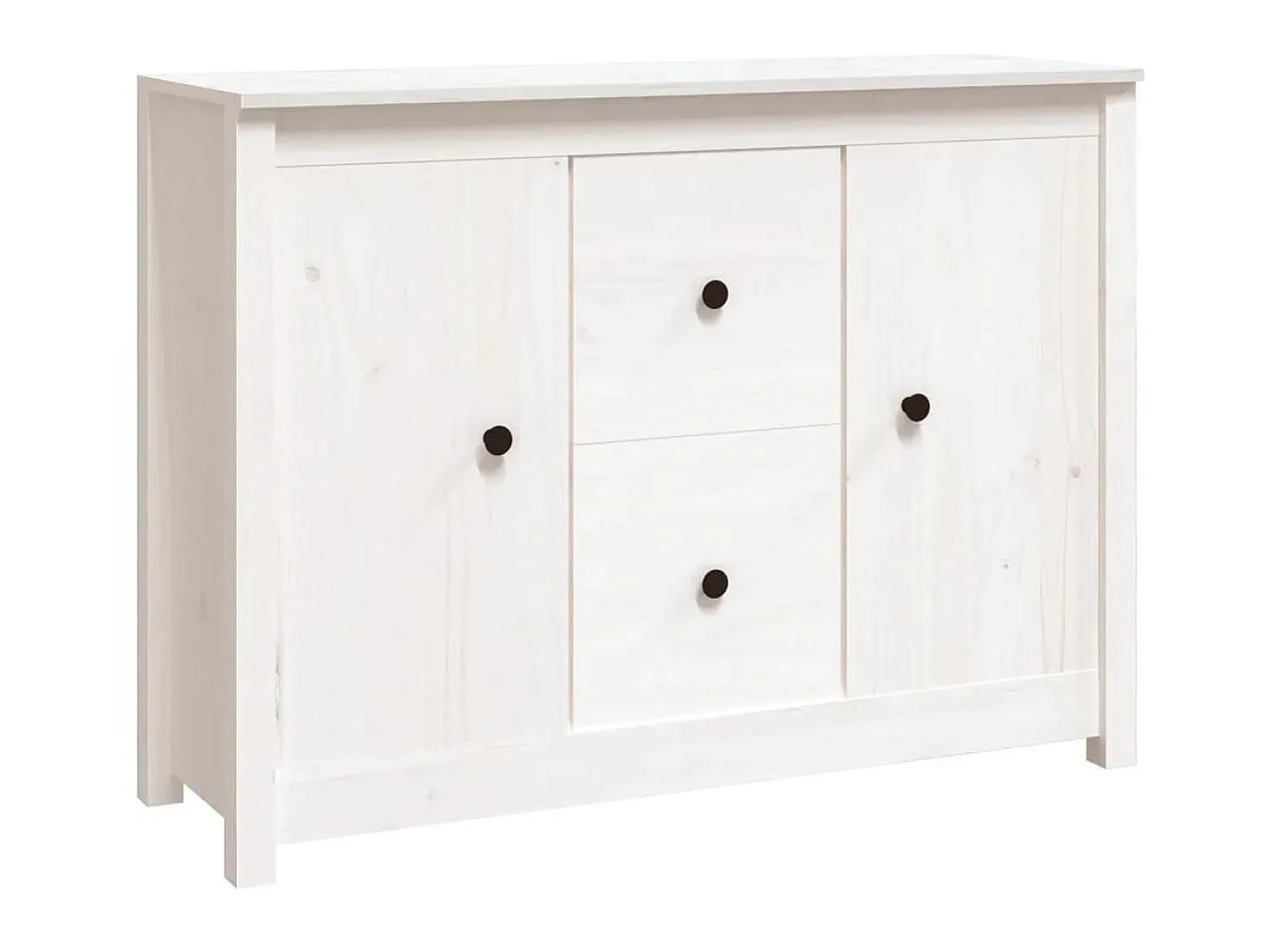 Aparador de madera maciza de pino blanco 100x35x74 cm ES12895