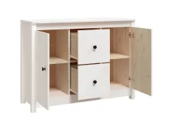 Aparador de madera maciza de pino blanco 100x35x74 cm ES12895