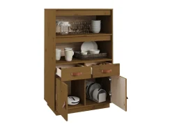 Aparador de madera maciza de pino marrón miel 67x40x108,5 cm ES63869