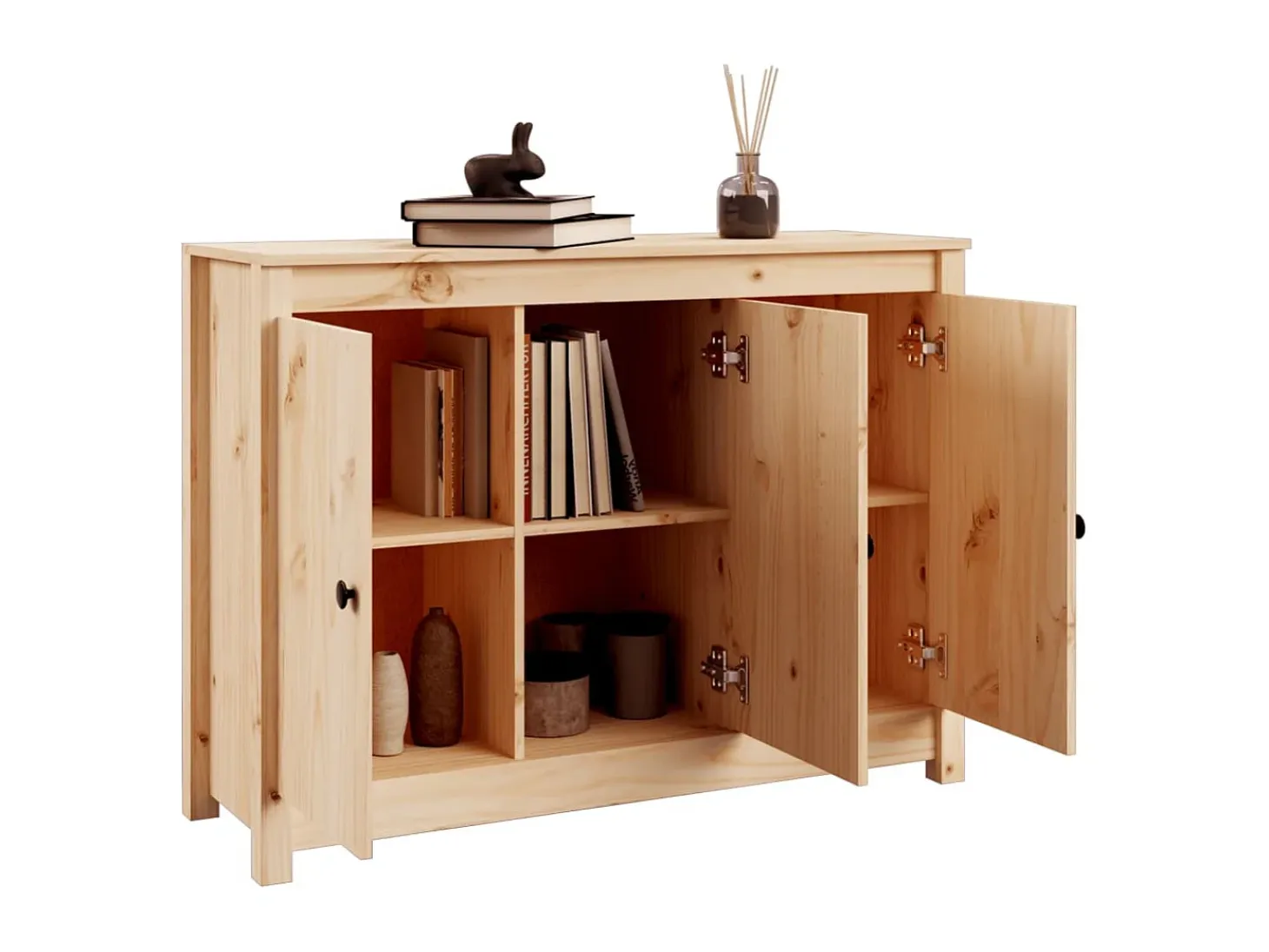 Aparador de madera maciza de pino 110x35x74 cm ES20907