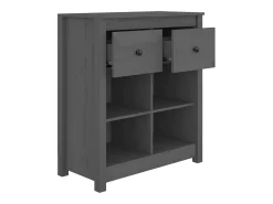 Aparador de madera maciza de pino gris 70x35x80 cm