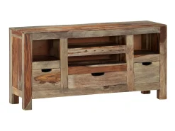 Aparador de madera maciza de sheesham gris 100x30x50 cm ES54932
