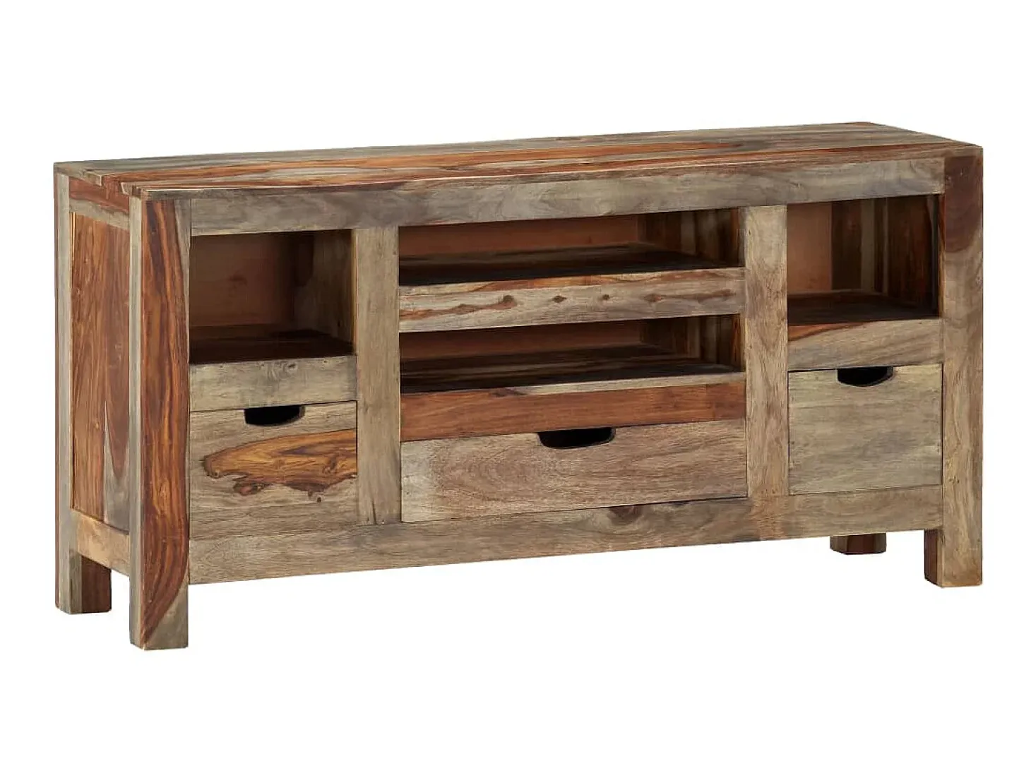 Aparador de madera maciza de sheesham gris 100x30x50 cm ES54932