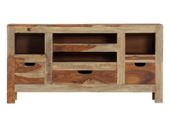 Aparador de madera maciza de sheesham gris 100x30x50 cm ES54932