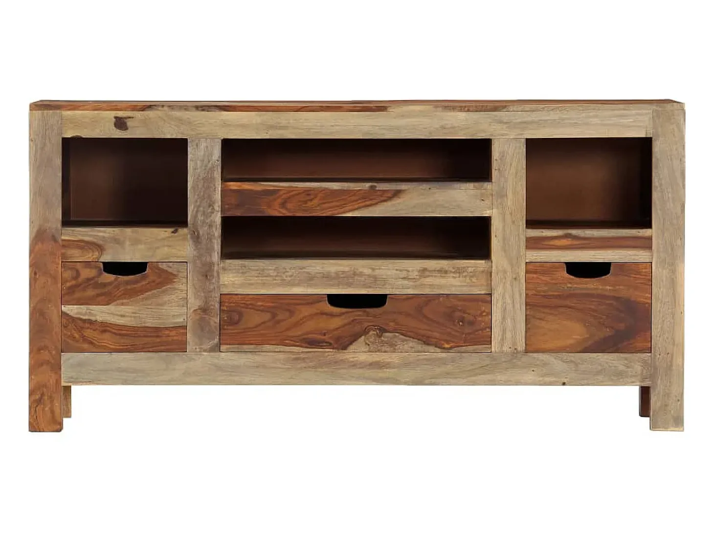 Aparador de madera maciza de sheesham gris 100x30x50 cm ES54932