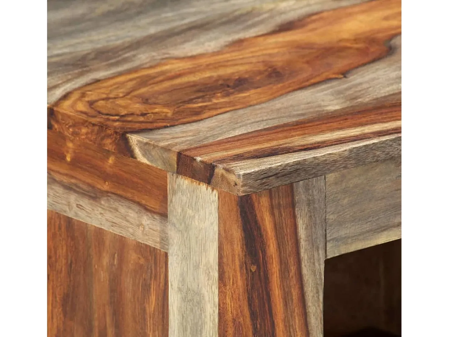Aparador de madera maciza de sheesham gris 100x30x50 cm ES54932
