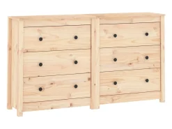 Aparador de madera maciza de pino 140x35x80 cm