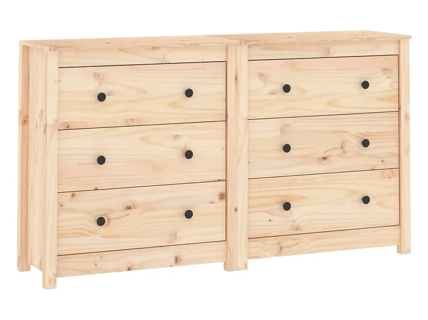 Aparador de madera maciza de pino 140x35x80 cm