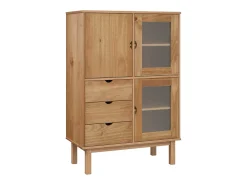 Aparador de madera maciza de pino 85x43x125 cm