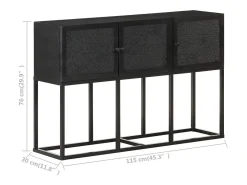 Aparador de madera maciza de mango 115x30x76 cm