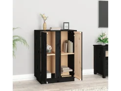 Aparador de madera maciza de pino negro 60x35x80 cm ES69985