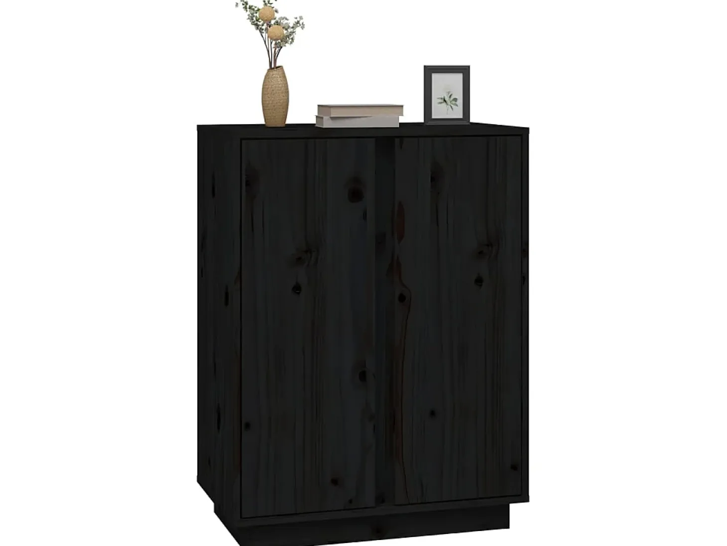 Aparador de madera maciza de pino negro 60x35x80 cm ES69985