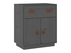 Aparador de madera maciza de pino gris 65,5x40x75 cm ES30539