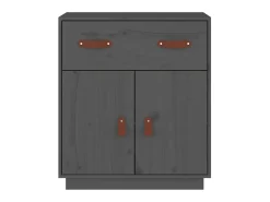 Aparador de madera maciza de pino gris 65,5x40x75 cm ES30539