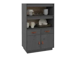 Aparador de madera maciza de pino gris 67x40x108,5 cm ES93529