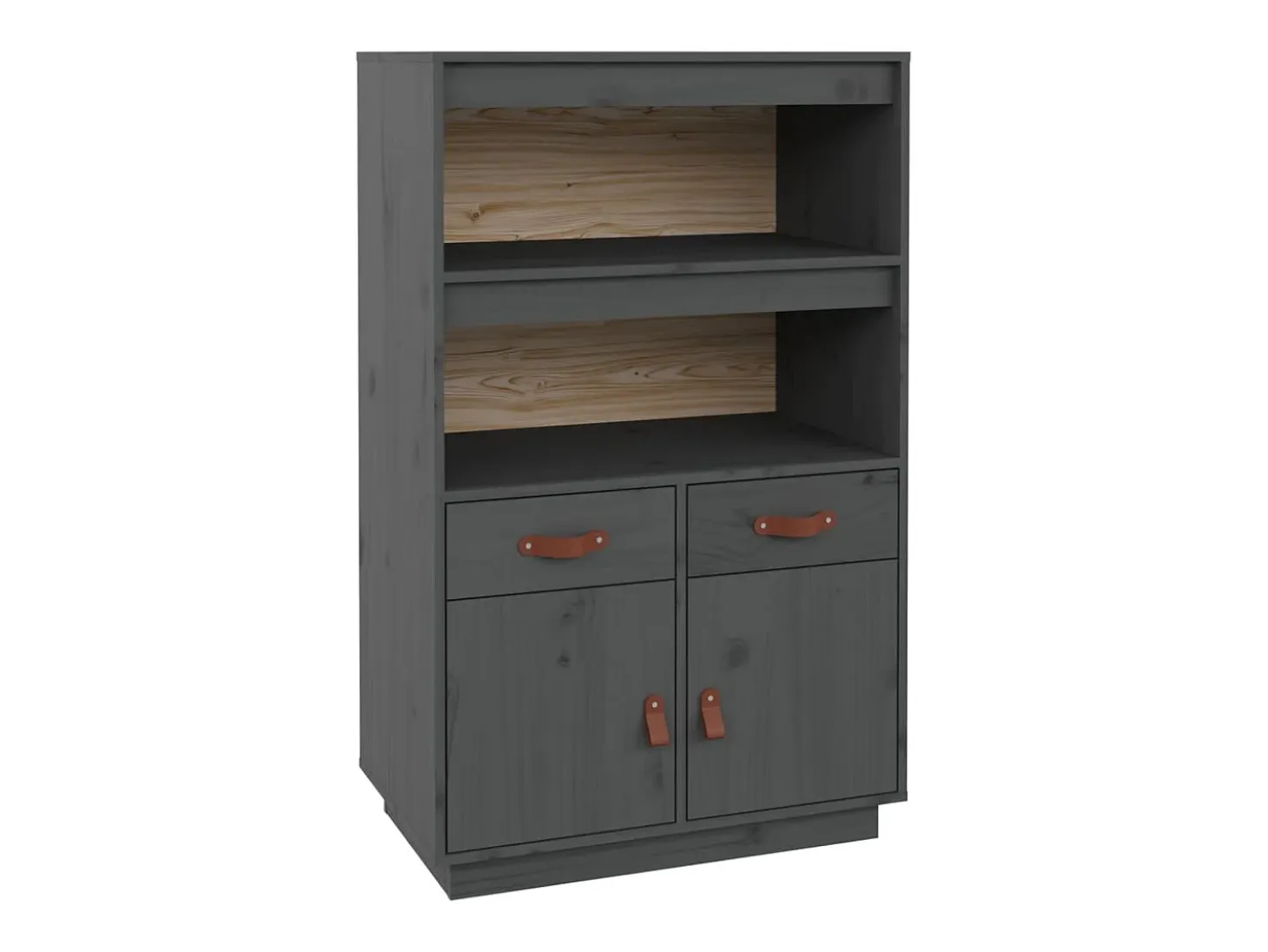 Aparador de madera maciza de pino gris 67x40x108,5 cm ES93529