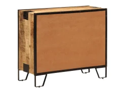 Aparador de madera maciza mango sin tratar y metal 80x31x66 cm ES48179