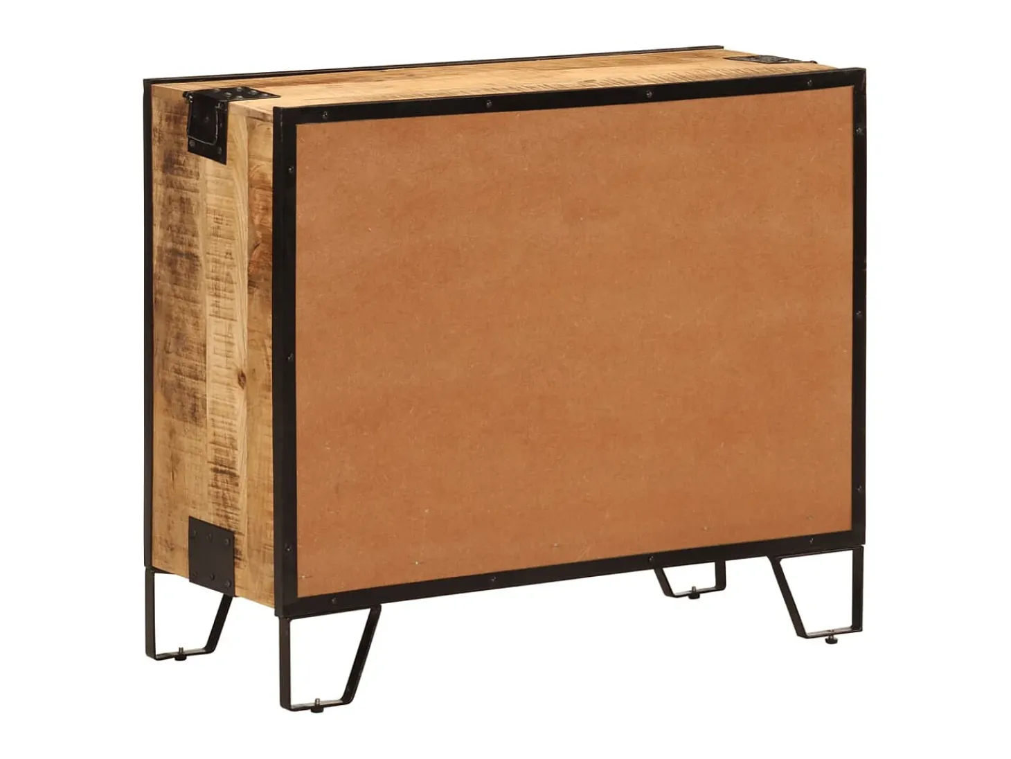 Aparador de madera maciza mango sin tratar y metal 80x31x66 cm ES48179