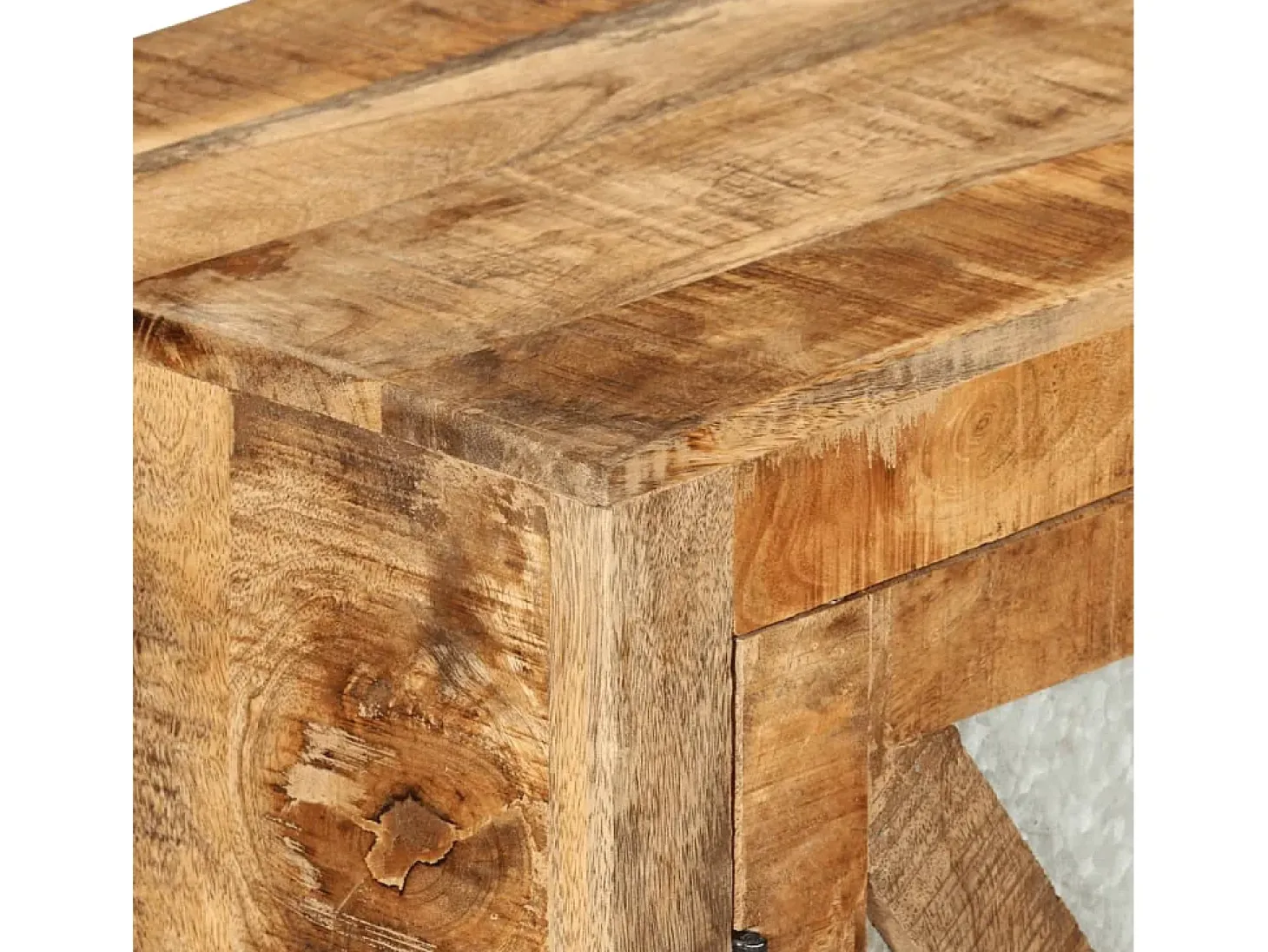 Aparador de madera maciza de mango y metal 80x30x71 cm