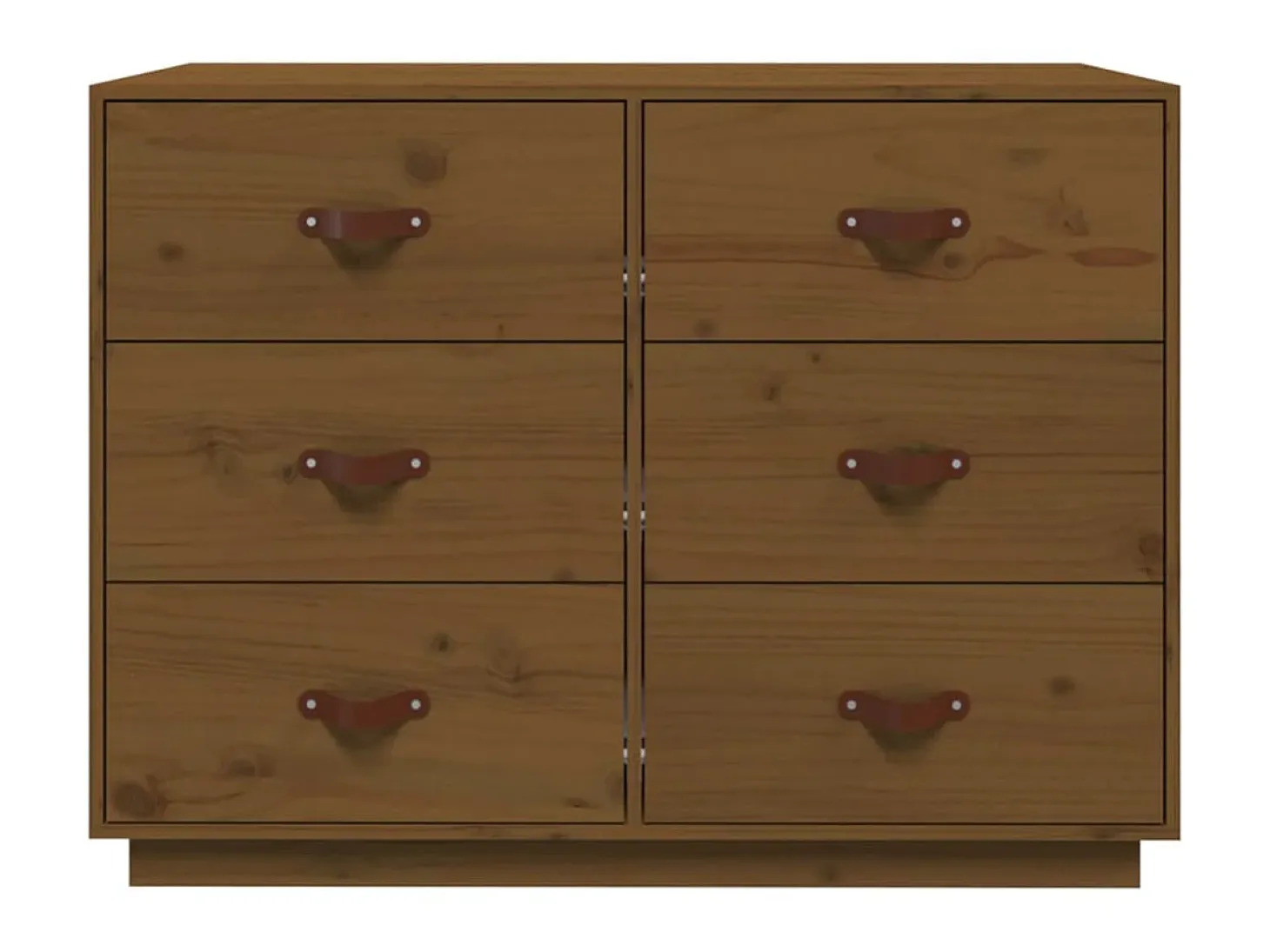 Aparador de madera maciza de pino marrón miel 100x40x75 cm ES49504