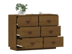 Aparador de madera maciza de pino marrón miel 100x40x75 cm ES49504