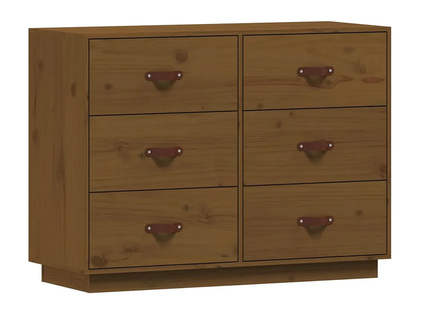 Aparador de madera maciza de pino marrón miel 100x40x75 cm ES49504