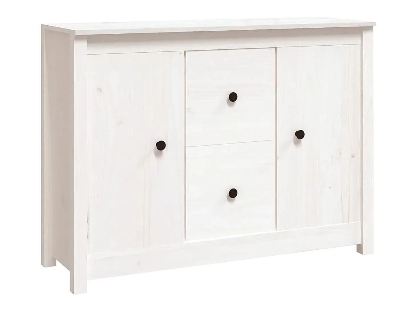 Aparador de madera maciza de pino blanco 100x35x74 cm