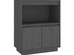 Aparador de madera maciza de pino gris 60x34x75 cm ES59489