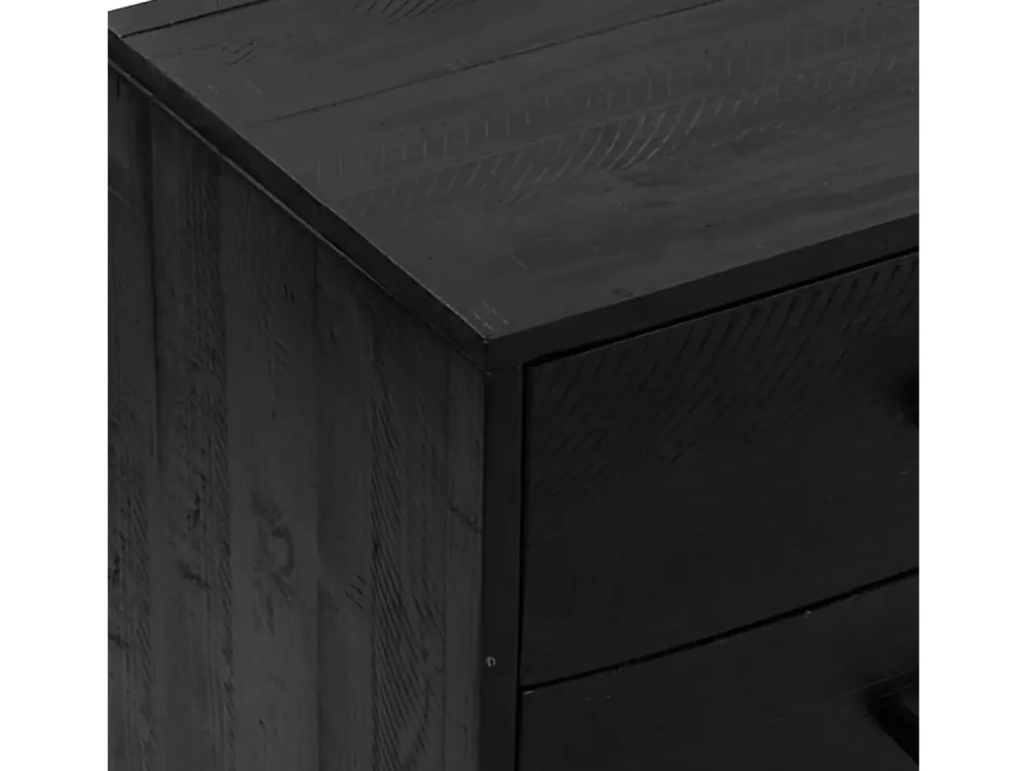 Aparador de madera maciza de pino negro 110x35x70 cm