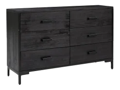 Aparador de madera maciza de pino negro 110x35x70 cm