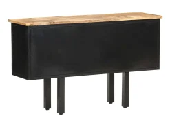 Aparador de madera maciza de mango rugosa y acero 110x30x65 cm ES15567