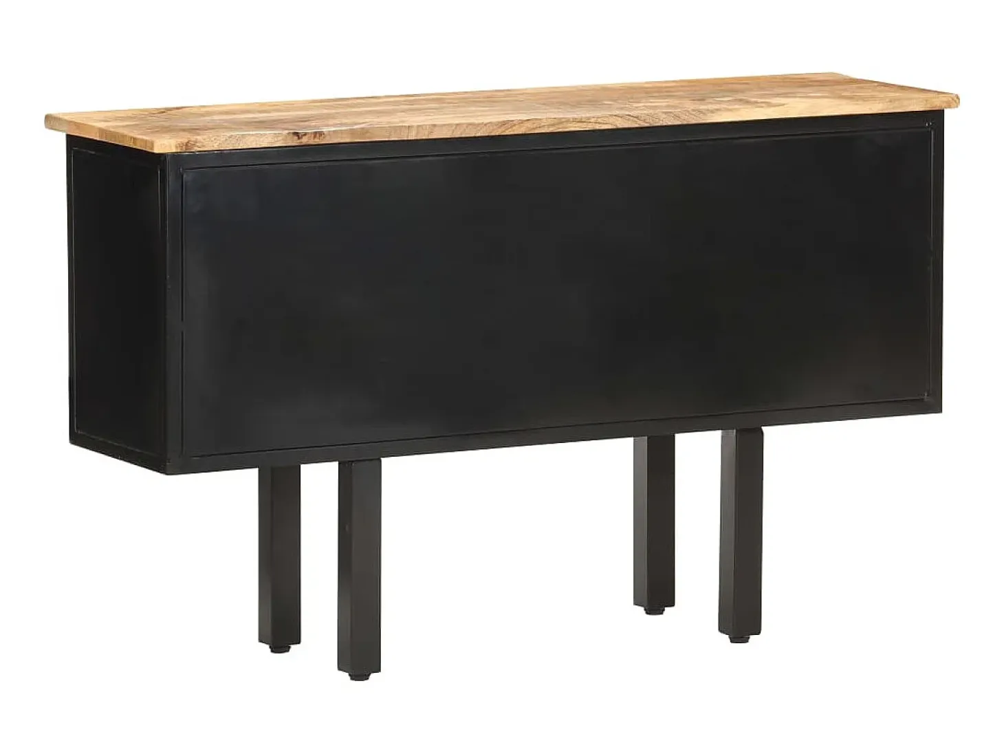 Aparador de madera maciza de mango rugosa y acero 110x30x65 cm ES15567