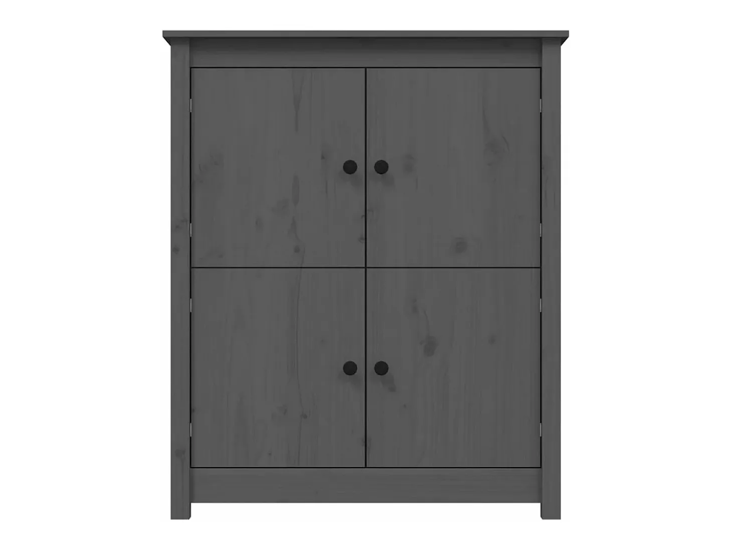 Aparador de madera maciza de pino gris 83x41,5x100 cm