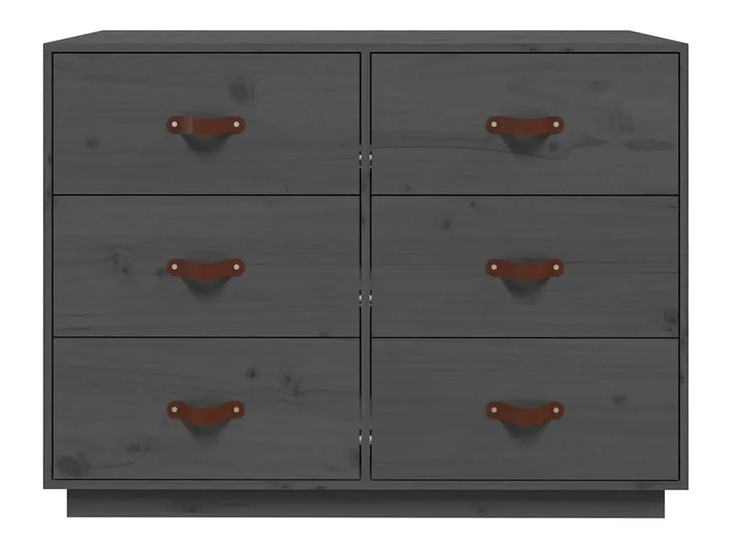 Aparador de madera maciza de pino gris 100x40x75 cm