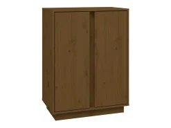 Aparador de madera maciza de pino marrón miel 60x35x80 cm