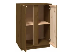 Aparador de madera maciza de pino marrón miel 60x35x80 cm