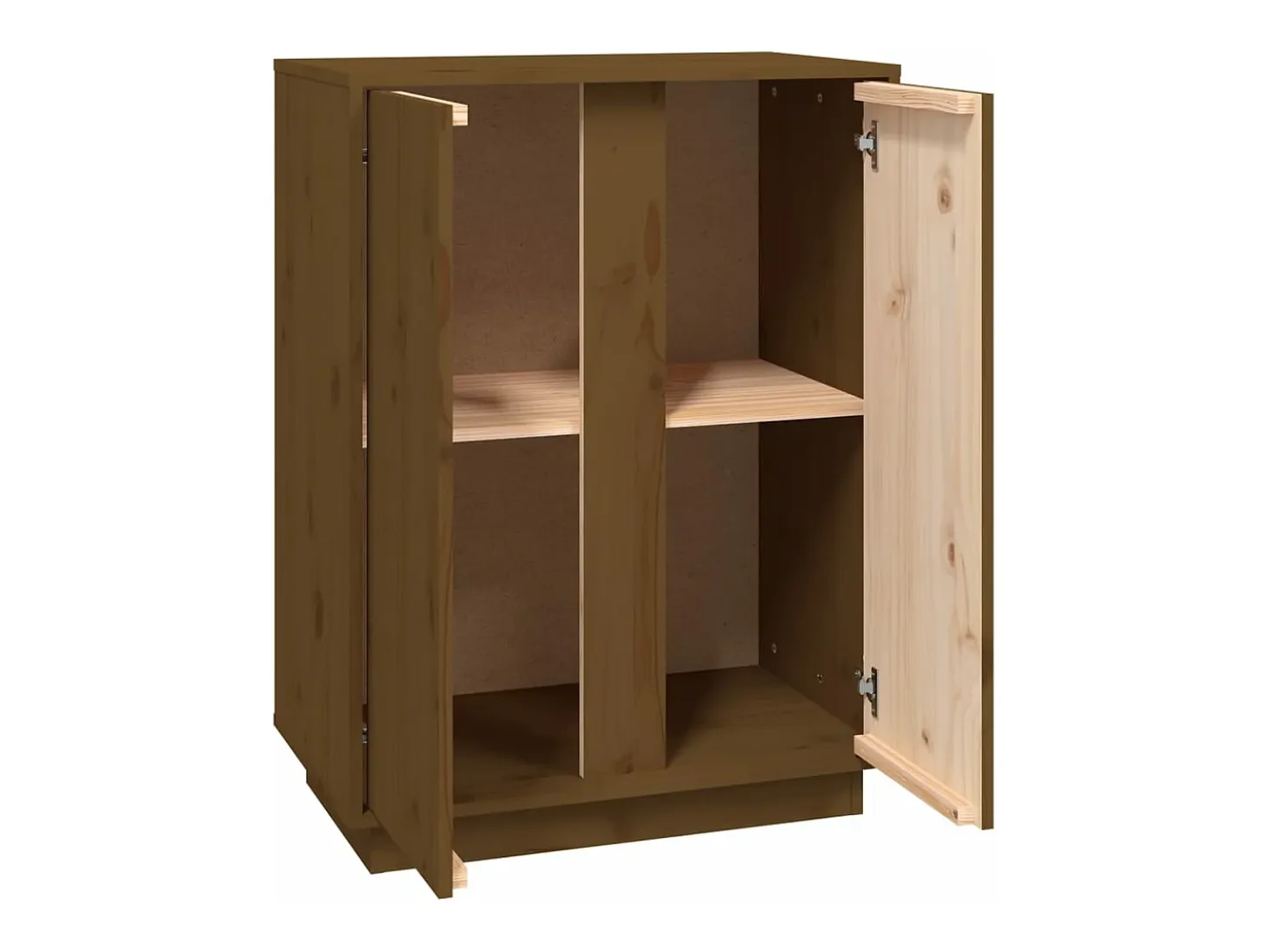 Aparador de madera maciza de pino marrón miel 60x35x80 cm