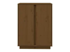 Aparador de madera maciza de pino marrón miel 60x35x80 cm