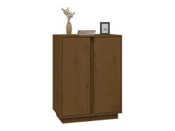 Aparador de madera maciza de pino marrón miel 60x35x80 cm