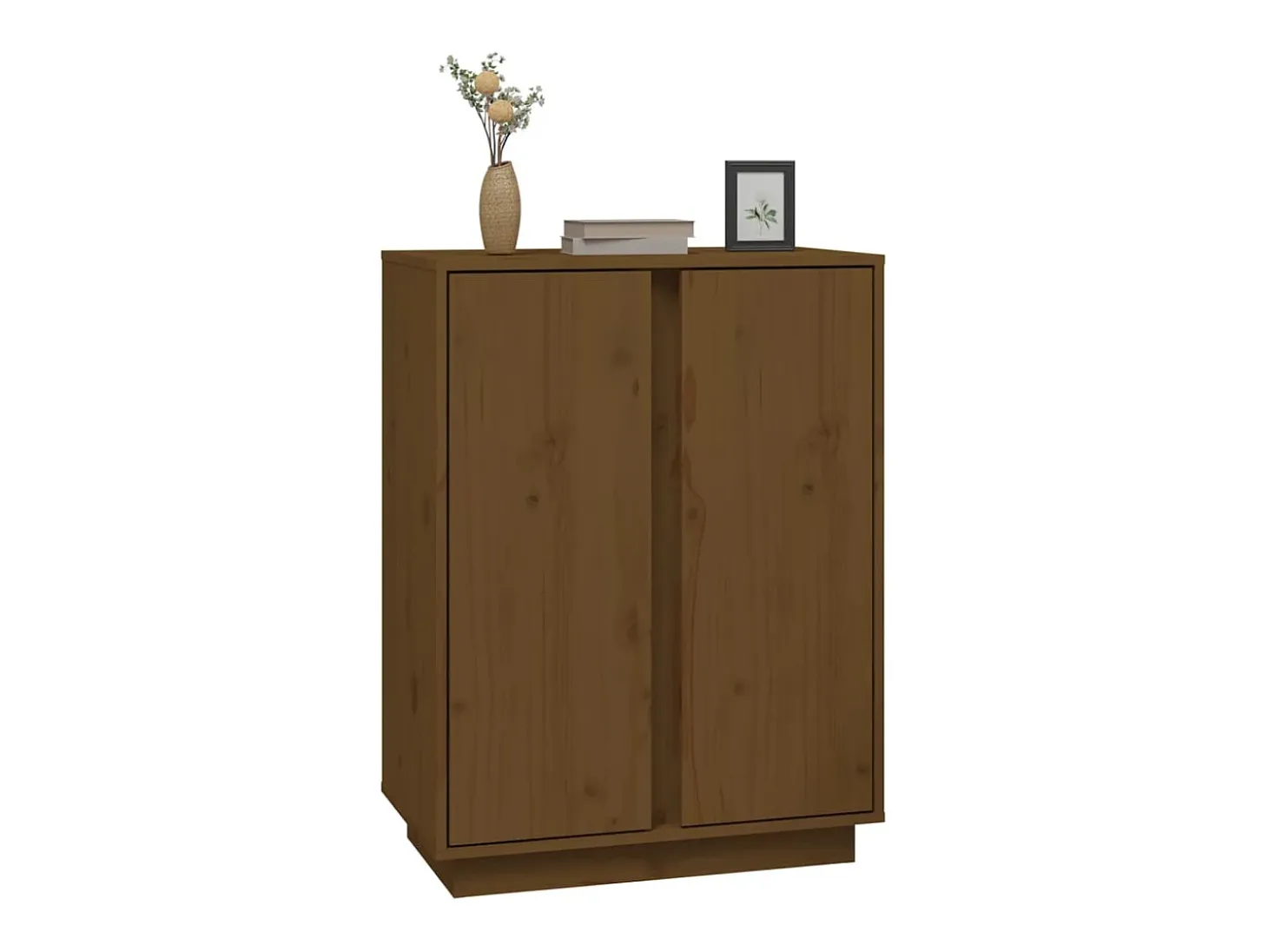 Aparador de madera maciza de pino marrón miel 60x35x80 cm