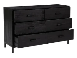 Aparador de madera maciza de pino negro 110x35x70 cm ES63702