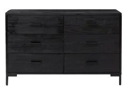 Aparador de madera maciza de pino negro 110x35x70 cm ES63702