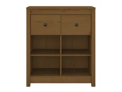Aparador de madera maciza de pino marrón miel 70x35x80 cm ES51245