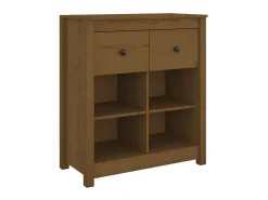 Aparador de madera maciza de pino marrón miel 70x35x80 cm ES51245