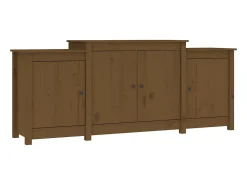 Aparador de madera maciza de pino marrón miel 164x37x68 cm ES84171