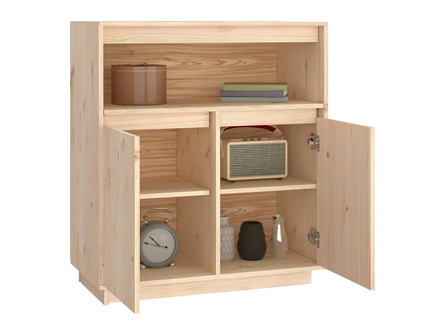 Aparador de madera maciza de pino 70x34x80 cm ES43680