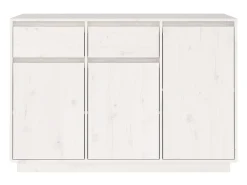 Aparador de madera maciza de pino blanco 110x34x75 cm