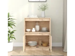 Aparador de madera maciza de pino 60x34x75 cm ES49978