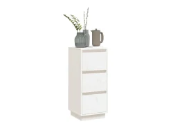 Aparador de madera maciza de pino blanco 32x34x75 cm