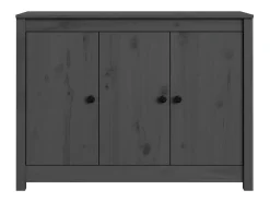 Aparador de madera maciza de pino gris 100x35x74 cm